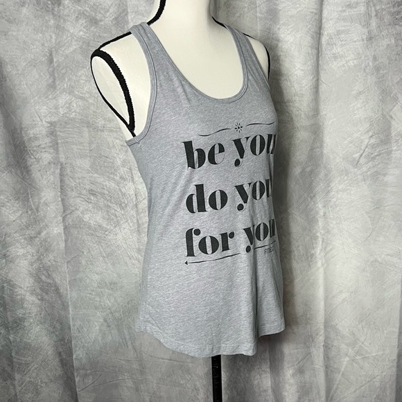 Fitness Tee Co 🌟2/$20 Gray Be You Do You For You Racerback Tank Top - LG - Picture 3 of 9